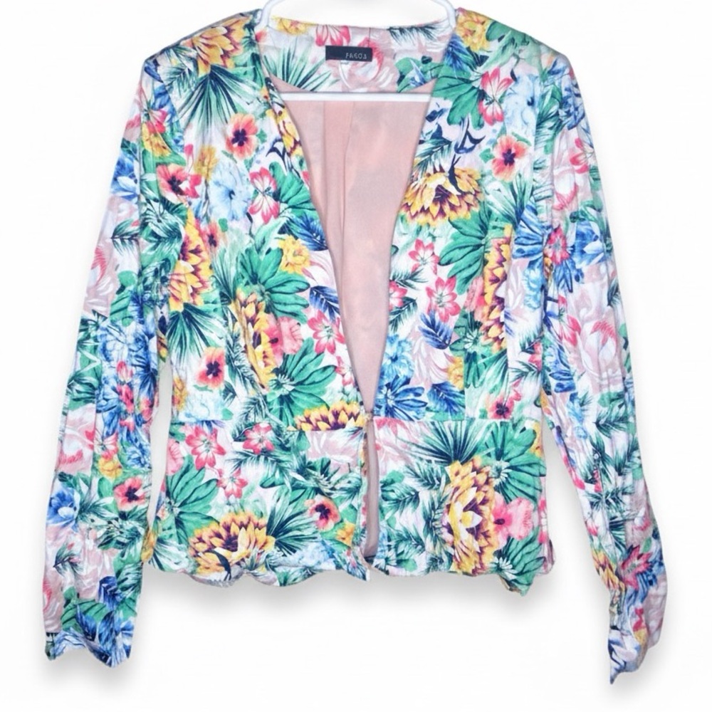 FAISCA Women’s Bright Spring Floral Business Casual Blazer Jacket